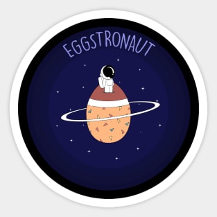 Astronaut in Egg Planet Easter for Easter Egg Sticker